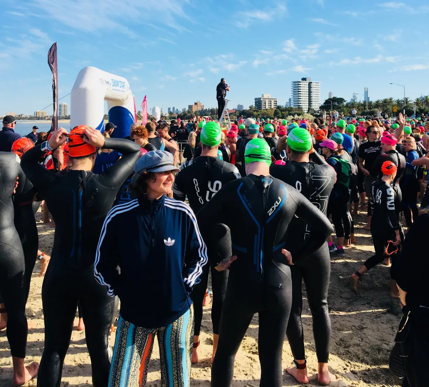 Daniela Schillaci at an Elwood triathlon swim start